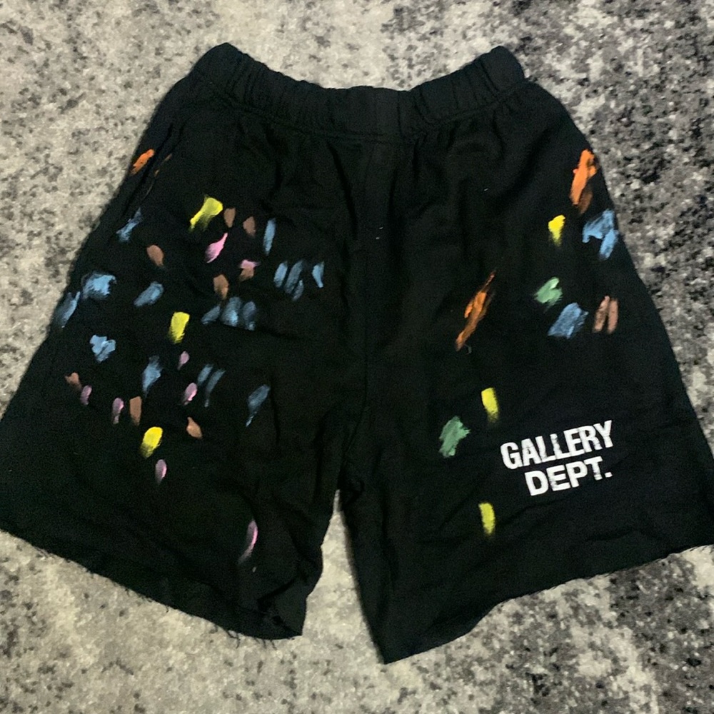 Gallery Dept GD Paint Splatter Black Flared Shorts | Men’s size Large